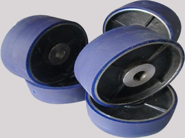 Aging Resistant Industrial Blue PU Polyurethane Coating Wheels / Polyurethane Wheels with aluminum