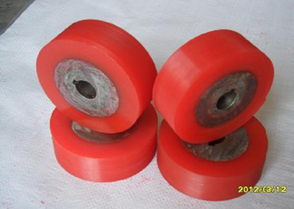 Oil Resistant Industrial Red PU Polyurethane Coating Rollers Wheels / Polyurethane Wheels