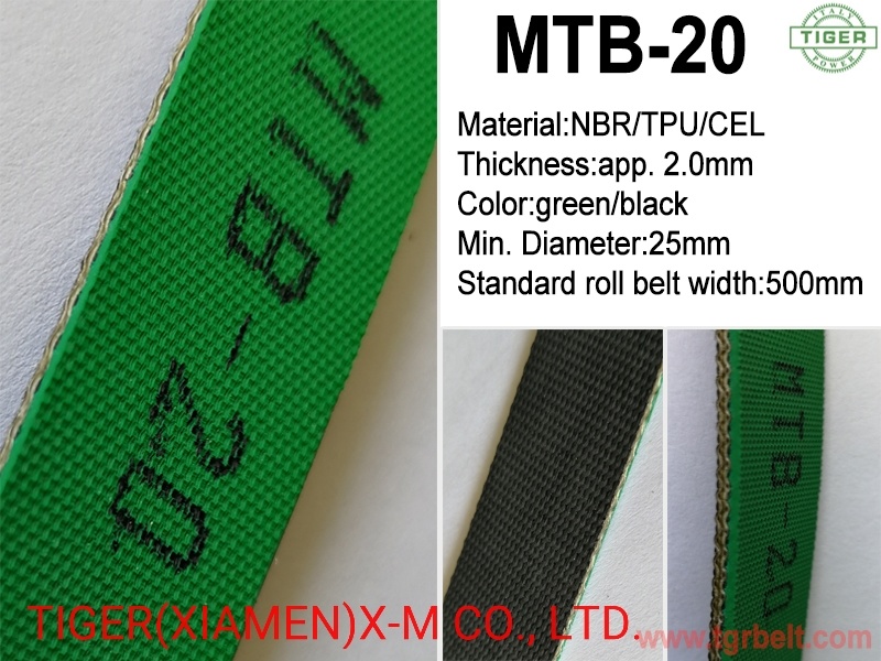 2.0mm Green and Black Driving Belt for Textile Machinery