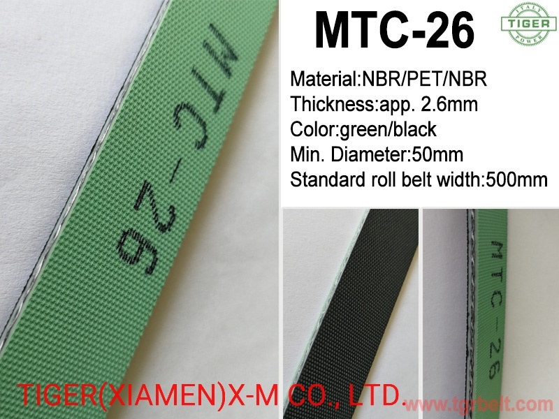 2.6mm Green and Black Ring Spinning Machine Tangential Belt