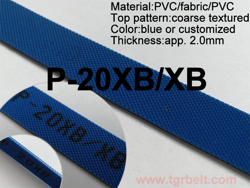 China Top 5 Quality Tiger Factory 2.0mm Blue Roller Shutter Conveyor Belt